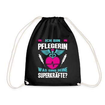 Pflegerin Geschenke Pflege Lustig Krankenpflegerin - Turnbeutel - Schwarz - Vorne