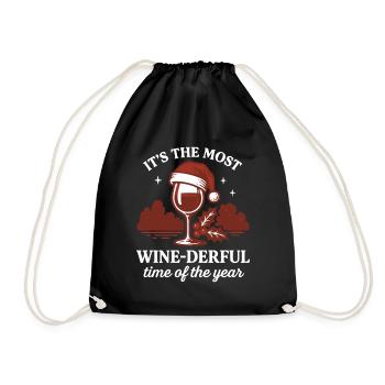 Christmas It's The Most Wine-Derful Time of The - Drawstring Bag - black - Front