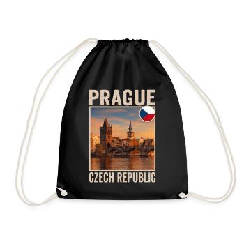 Prag - Turnbeutel - Schwarz - Vorne