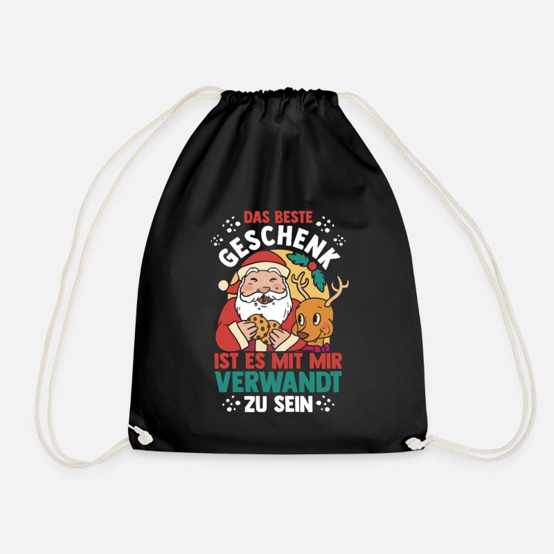 Weihnachtsmann Weihnachtszeit Weihnachts - Turnbeutel - Schwarz