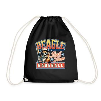Beagle Baseball Team Beagle Und Baseball Liebhaber - Turnbeutel - Schwarz - Vorne