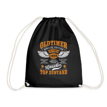 Oldtimer Dezember 1965 | Geburtstag Geschenk - Turnbeutel - Schwarz - Vorne