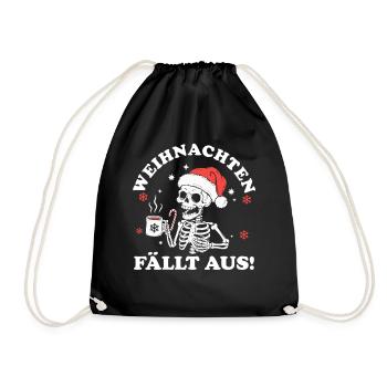 Weihnachtsmann Weihnachtszeit Weihnachts - Turnbeutel - Schwarz - Vorne