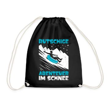Toboggan slope SLIPPERY ADVENTURERS IN THE SNOW FUNNY - Drawstring Bag - black - Front