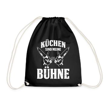 KITCHENS ARE MY STAGE Fun - Drawstring Bag - black - Front