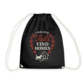 Adoption Day Pet Rescue Shelter - Drawstring Bag - black - Front