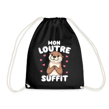 Une Loutre Suffit Cute French - Sac de sport léger - noir - Devant