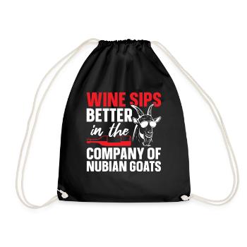 Nubienne Chèvre Maman Amoureuse du vin Peluche Nubienne - Sac de sport léger - noir - Devant