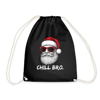 CHILL BRO – Père Noël drôle avec - Sac de sport léger - noir - Devant