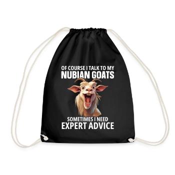 Chèvre nubienne Peluche, Papa, peluche Nubienne. - Sac de sport léger - noir - Devant