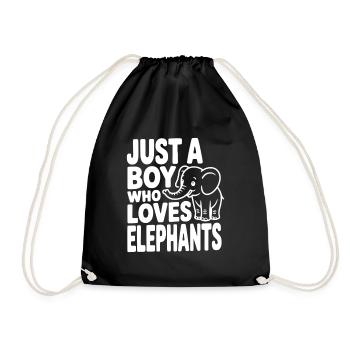 Juste un garçon qui aime les éléphants - Sac de sport léger - noir - Devant