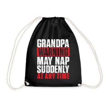 Grandpa Warning May Nap Suddenly Funny Retirement  - Drawstring Bag - black - Front