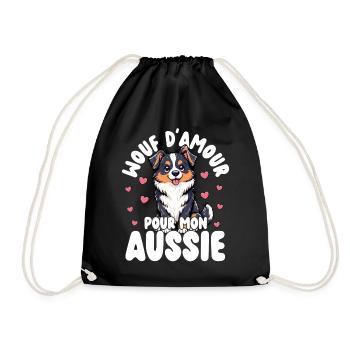 Love For My Australian Dog's Sweet Heart - Drawstring Bag - black - Front