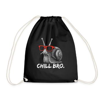 CHILL BRO – Escargot drôle avec des lunettes de soleil - Sac de sport léger - noir - Devant
