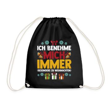 Santa Claus Christmas Time Christmas - Drawstring Bag - black - Front