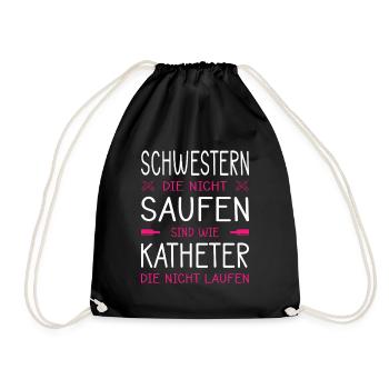 Pflegerin Geschenke Pflege Lustig Krankenpflegerin - Turnbeutel - Schwarz - Vorne