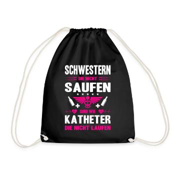Pflegerin Geschenke Pflege Lustig Krankenpflegerin - Turnbeutel - Schwarz - Vorne