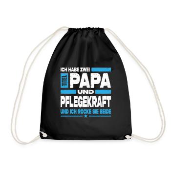 Papa und Pflegekraft - Turnbeutel - Schwarz - Vorne