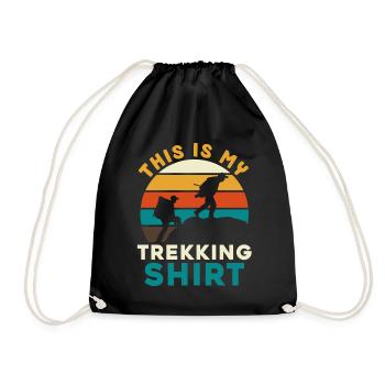 Chemise de trekking avec silhouettes de coucher de soleil - Sac de sport léger - noir - Devant