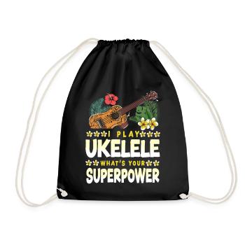 Ukulélé hawaïen que je joue - Sac de sport léger - noir - Devant