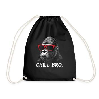 CHILL BRO – Gorille drôle avec des lunettes de soleil - Sac de sport léger - noir - Devant