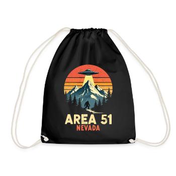 Area 51 Nevada UFO trifft Bigfoot - Turnbeutel - Schwarz - Vorne