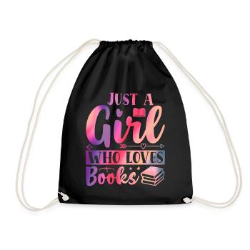Just a girl who loves books - Drawstring Bag - black - Front