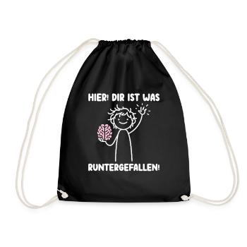 Here you fell down something sarcastic - Drawstring Bag - black - Front