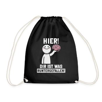 Here you fell down something sarcastic - Drawstring Bag - black - Front