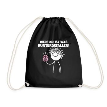 Here you fell down something sarcastic - Drawstring Bag - black - Front