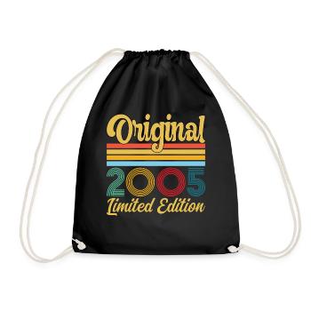 2005 Birthday Original Vintage Retro Gift - Drawstring Bag - black - Front