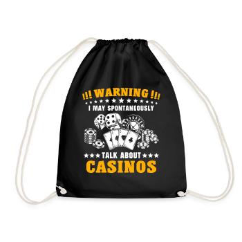 Casino Glücksspieler - Turnbeutel - Schwarz - Vorne