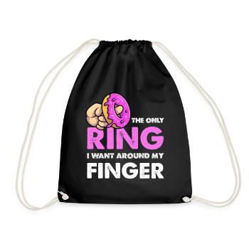 Nur der Donut-Ring am Finger - Turnbeutel - Schwarz - Vorne