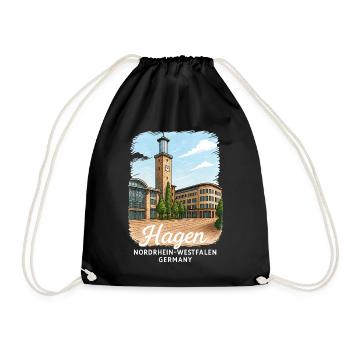 Hagen, Rhénanie-du-Nord-Westphalie - Sac de sport léger - noir - Devant