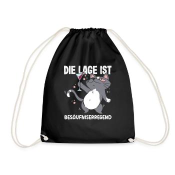 La situation est ivre, chat - Sac de sport léger - noir - Devant