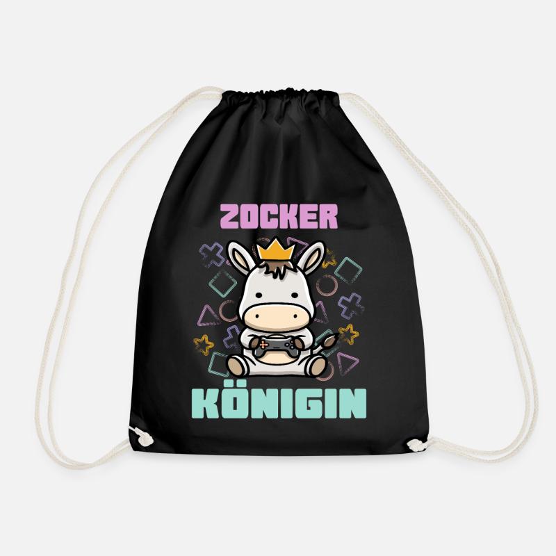 Zocker Königin - Turnbeutel - Schwarz