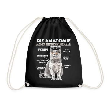 T britannique à cheveux court | Propriétaires de chats Cats British - Sac de sport léger - noir - Devant