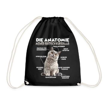 British Shorthair T | Cat Holder T British Short - Drawstring Bag - black - Front