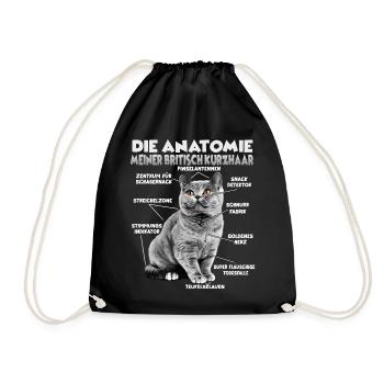 Cadeau britannique à poil court chats cadeau fan - Sac de sport léger - noir - Devant