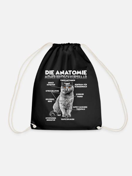 Britisch Kurzhaar Geschenk für Katzenliebhaber - Turnbeutel - Schwarz