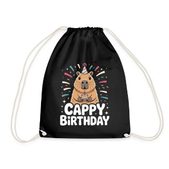 Capybara Anniversaire Cappy Anniversaire Drôle de capy - Sac de sport léger - noir - Devant