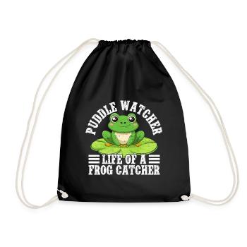 Frog Catcher Puddle Watcher Frog - Turnbeutel - Schwarz - Vorne