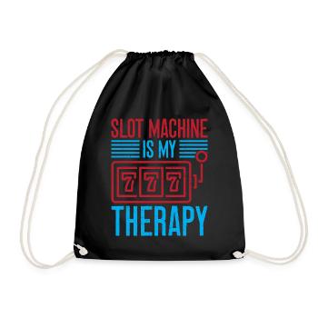 Gambling Fan Slot Machine Is My Therapy Casino - Drawstring Bag - black - Front