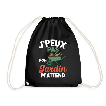 J’peux Pas Mon Jardin M’Attend Humour Jardinage - Sac de sport léger - noir - Devant