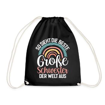 So Sieht Die Beste Große Schwester Der Welt Aus - Turnbeutel - Schwarz - Vorne