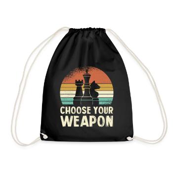 Tirage rétro d’arme d’échecs - Sac de sport léger - noir - Devant