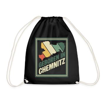 Geboren in Chemnitz Vintage Signet - Turnbeutel - Schwarz - Vorne