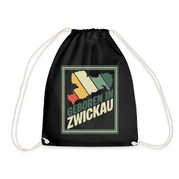Born in Zwickau - Drawstring Bag - black - Front