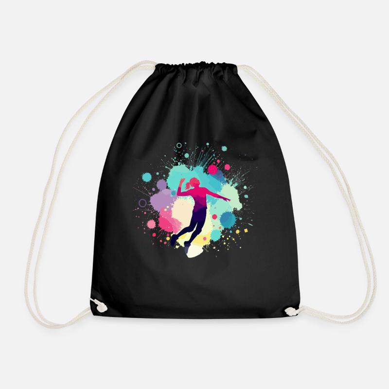 Volleyball player, volleyball, volleyball player - Drawstring Bag - black