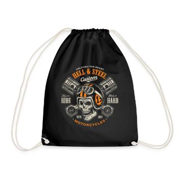 Motos personnalisées Skull Rider - Sac de sport léger - noir - Devant